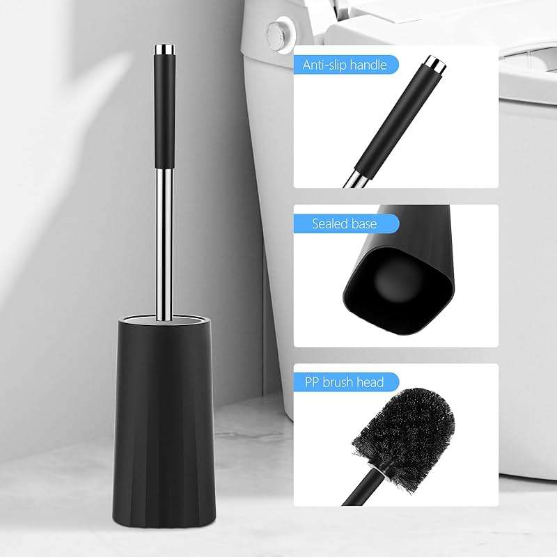 SetSail Toilet Brush, Compact Size Toilet Bowl Brush and Holder Toilet Brushes for Bathroom with Stainless Steel Handle Toilet Cleaner Brush with Durable Scrubbing Bristles, Splash-Proof - Image 7
