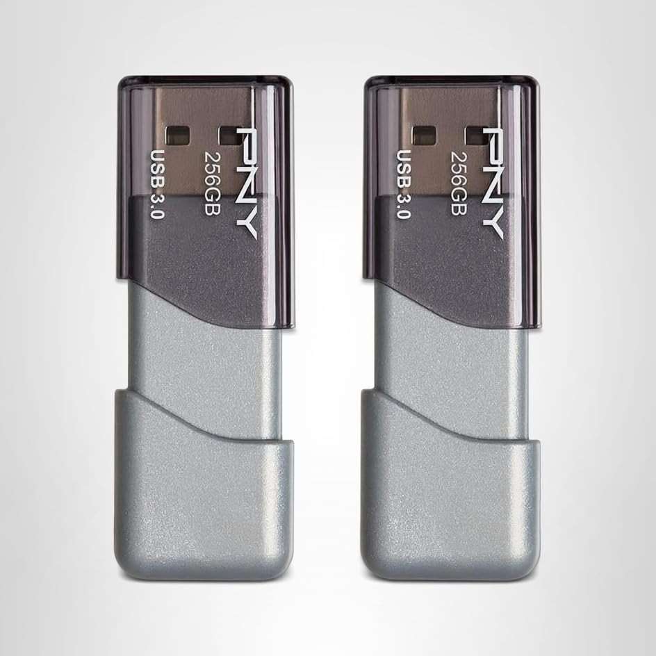 PNY P-FD256X2TBOP-MP 256GB Turbo Attaché 3 USB 3.0 Flash Drive,Silver (Pack of 2) - Image 8