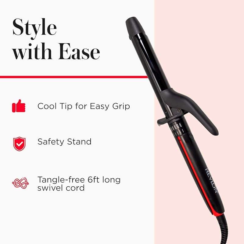 REVLON SmoothStay 1 Inch Curling Iron, Coconut Oil Infused Ceramic Curling Wand with Tourmaline Ionic Technology, Tight Bouncy Curls, Enhanced Shine, Reduced Frizz - Image 6