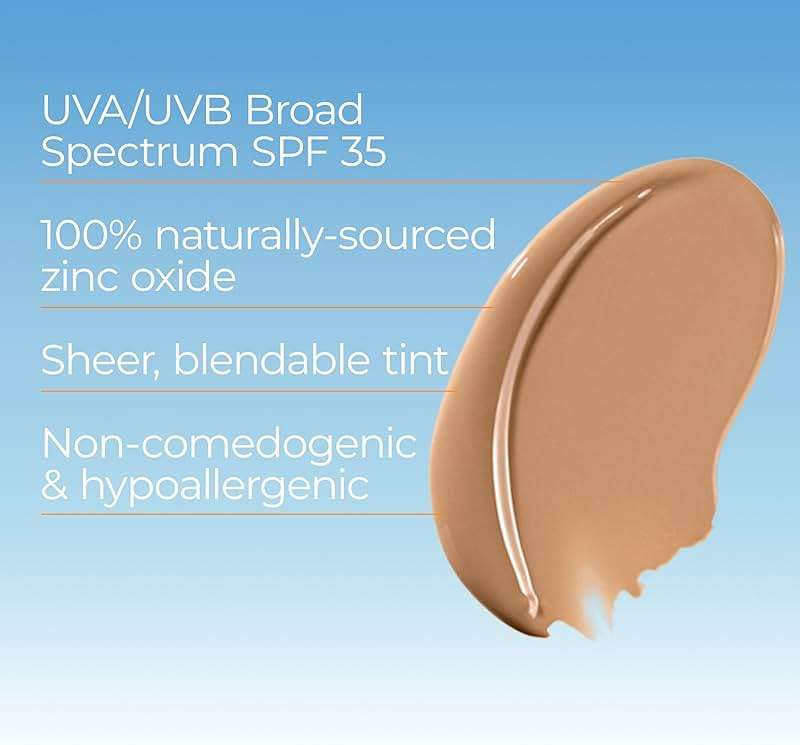 Eucerin Sun Tinted Sensitive Mineral Face Sunscreen Lotion SPF 35, Non-Comedogenic Mineral Sunscreen with Gentle Zinc Oxide Protection for Sensitive Skin, 1.7 Fl Oz Bottle - Image 4