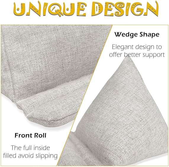 WARMTONE Cell Phone Holder for Bed, Phone Stand Bean Bags Soft Fabric Pillows Portable for Travel Universal for All Smartphones, Mini Tablets iPads, Natural - Image 4