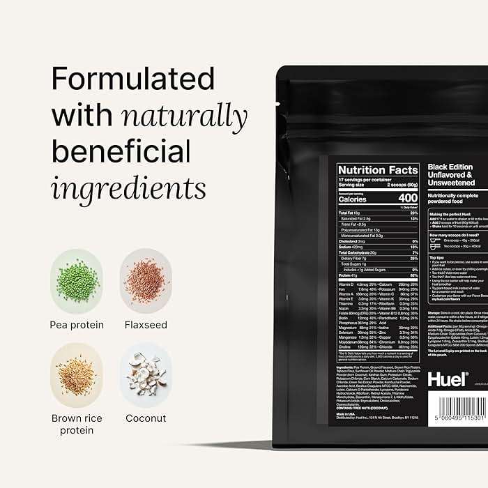 Huel Black Edition | Strawberry 40g Vegan Protein Powder | Nutritionally Complete Meal | 27 Vitamins and Minerals, Gluten Free | 17 Servings - Image 2