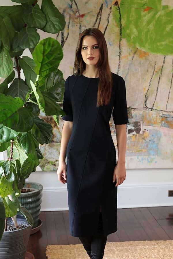Maggy London Womens Diagonal Seamed Midi Dress - Image 4