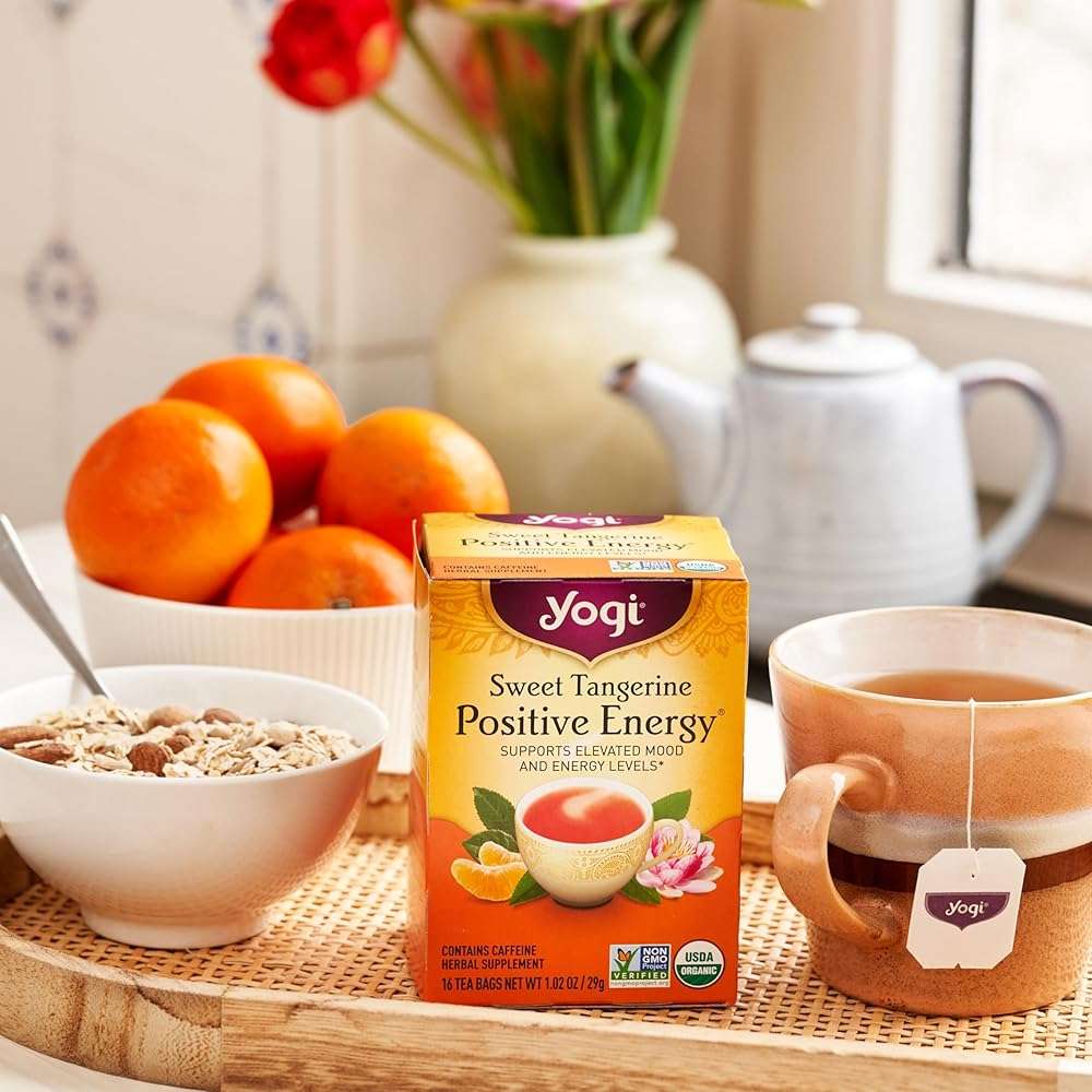Yogi Tea - Morning Energy Variety Pack (3 Pack) Includes Peach Bergamot Bright Day, Sweet Tangerine Positive Energy, Spiced Blackberry Focus - 48 Organic Tea Bags - Image 5