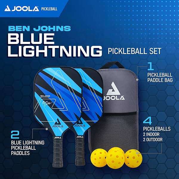 JOOLA Pickleball Paddles Set of 2 – Multiple Colors - Reinforced Fiberglass Surface – Lightweight, Durable, Beginner-Friendly Racket Design – Set Includes Balls & Bag – USAP Approved - Image 2