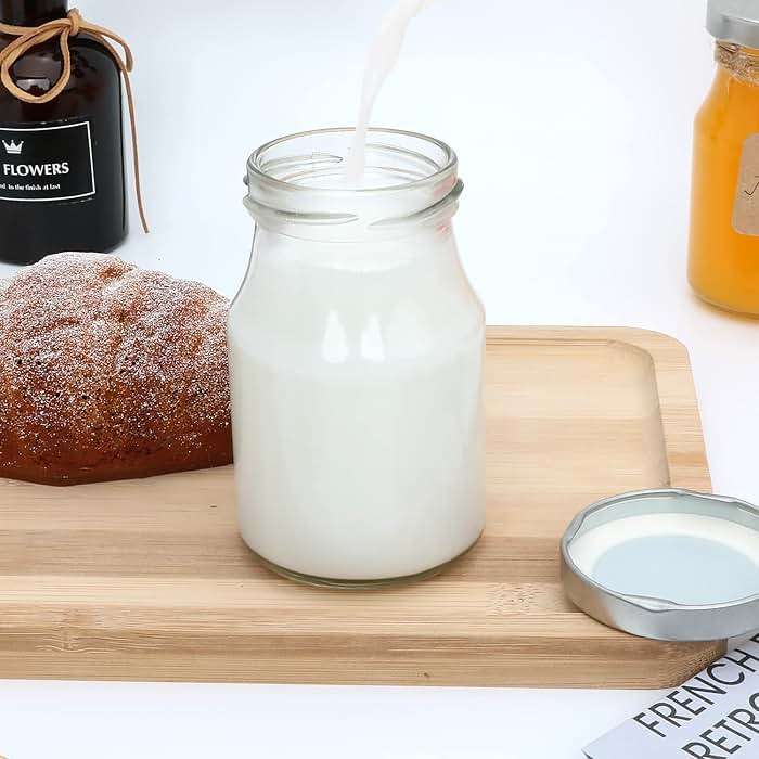 Accguan 6oz Glass Milk Bottles,Small Juice Bottles with Silver Caps,Jute Twine & Tag, Glass Yogert Jars Clear Glass Jars for Cake,Milk,Honey,Jam,Jelly,Spice,Wedding Favors,Shower Favors (36 Pack) - Image 8