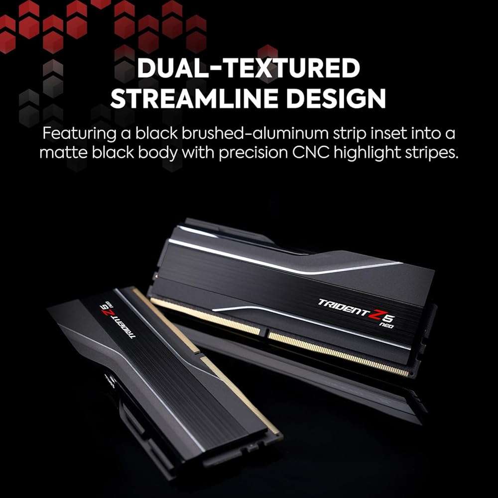 G.SKILL Trident Z5 Neo Series DDR5 RAM (AMD EXPO) 32GB (2x16GB) 6000MT/s CL30-38-38-96 1.35V Desktop Computer Memory U-DIMM - Matte Black (F5-6000J3038F16GX2-TZ5N) - Image 3