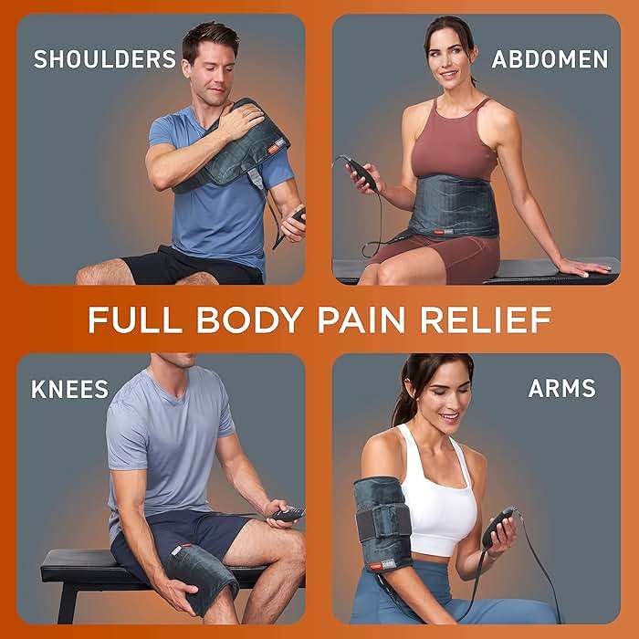 Pure Enrichment PureRelief Pro Far Infrared Universal Heat Wrap - Deep Muscle Relief for Back, Neck, Shoulder, & Knee Pain in Athletes, 4 Heat Settings, Dry/Moist Heat, Lumbar Heating Pad (Iron Gray) - Image 4