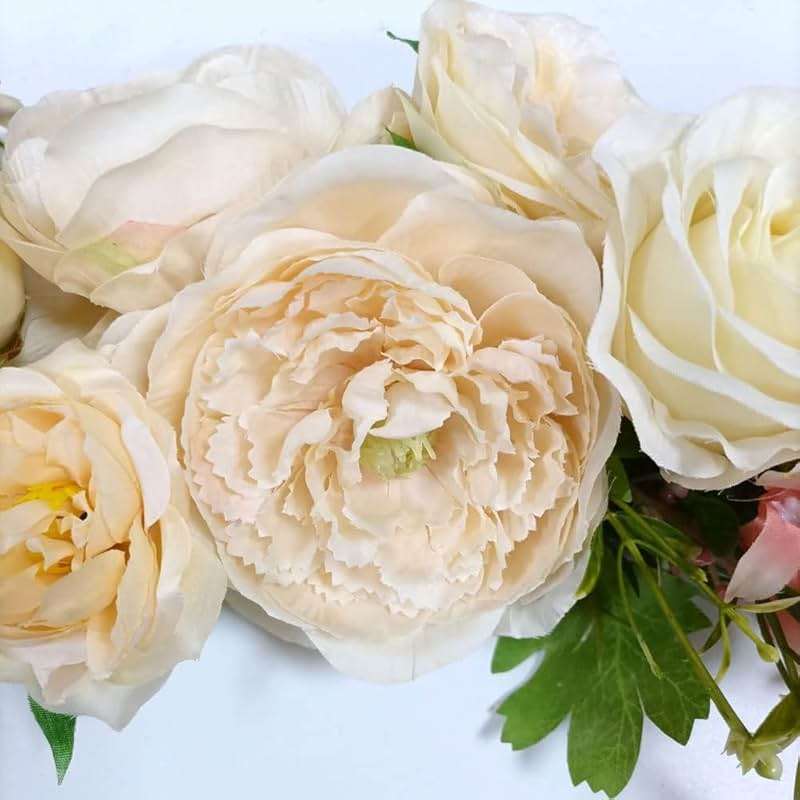 Arch Flowers, OrgMemory Artificial Floral Swags, 20" Length in Bent, Decorative Swag, Artificial Flower Swag for Door Party Wall Home Decor (Champagne) - Image 2