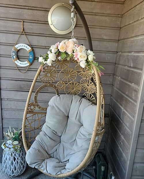 Arch Flowers, OrgMemory Artificial Floral Swags, 20" Length in Bent, Decorative Swag, Artificial Flower Swag for Door Party Wall Home Decor (Champagne) - Image 5