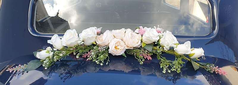 Arch Flowers, OrgMemory Artificial Floral Swags, 20" Length in Bent, Decorative Swag, Artificial Flower Swag for Door Party Wall Home Decor (Champagne) - Image 7