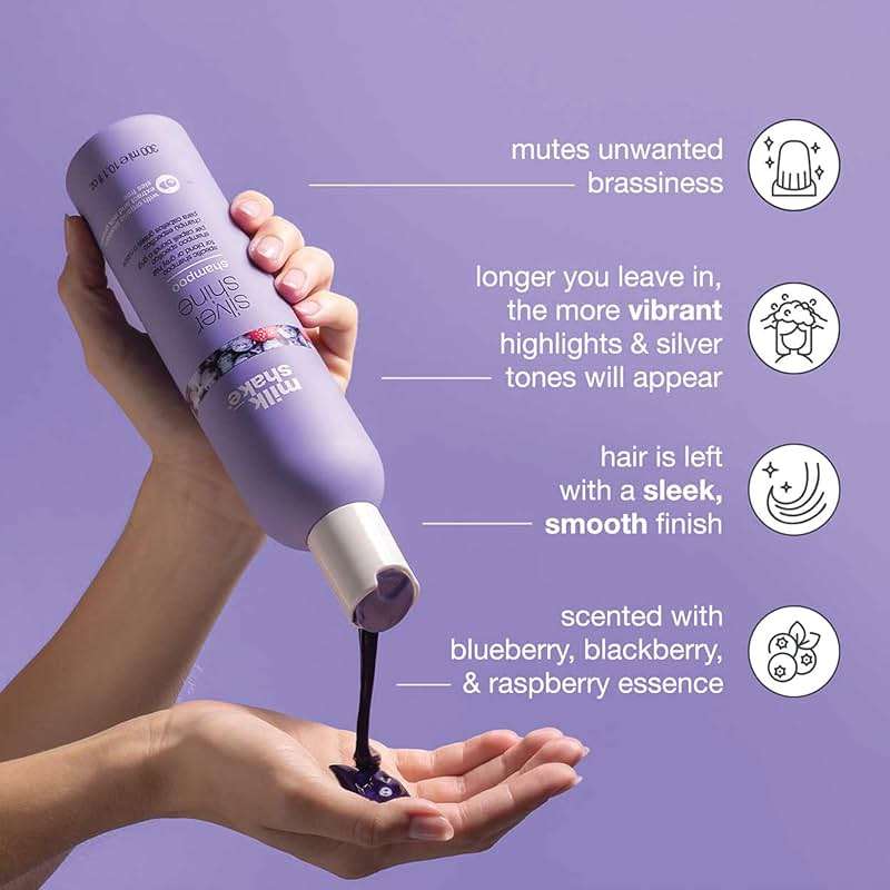 milk_shake Silver Shine Purple Shampoo for Blonde Hair - Blonde Shampoo for Brassy Hair 100% SLES-Free - Image 2