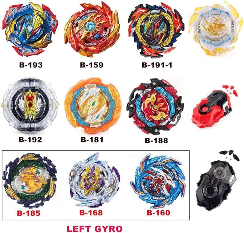 MUSTYBELT Battling Top Burst Gyros Toy Set Toy Gift for Children Boys Ages 6 8 10 12+ Combat Battling Game 10&12 Burst Spinning Tops 3 Two Way Launchers Grip Starter (B-10) - Image 9