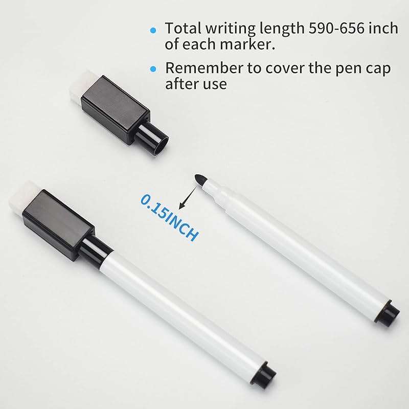 JEFURE 72 Pcs Black Magnetic Dry Erase Markers with Eraser Cap, White Board Mini Dry erase Markers Bulk, Fine Point Tip Student White Board Markers for Teachers Office School Supplies - Image 4