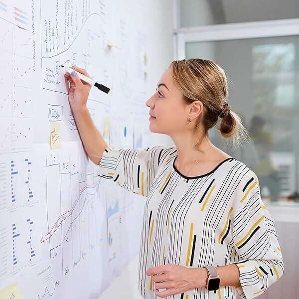 JEFURE 72 Pcs Black Magnetic Dry Erase Markers with Eraser Cap, White Board Mini Dry erase Markers Bulk, Fine Point Tip Student White Board Markers for Teachers Office School Supplies - Image 6