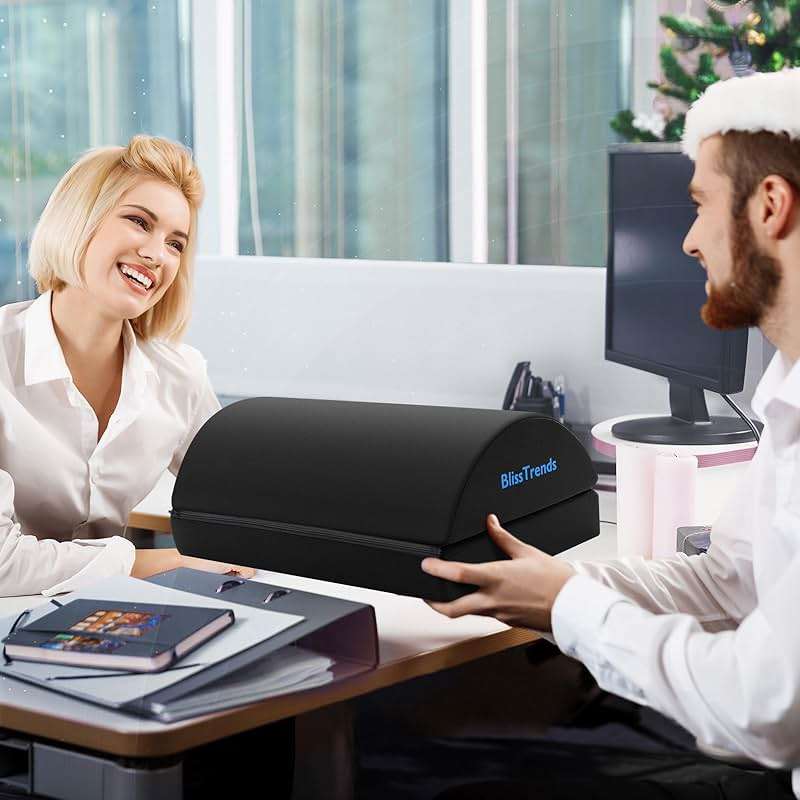 BlissTrends Foot Rest for Under Desk at Work-Versatile Foot Stool with Washable Cover-Comfortable Footrest with 2 Adjustable Heights for Car,Home and Office to Relieve Back,Lumbar,Knee Pain-Black - Image 2