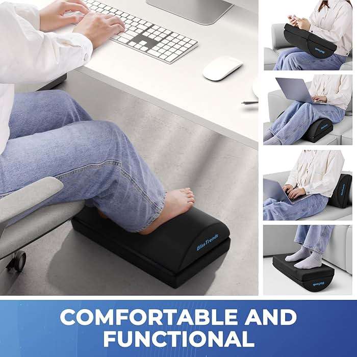 BlissTrends Foot Rest for Under Desk at Work-Versatile Foot Stool with Washable Cover-Comfortable Footrest with 2 Adjustable Heights for Car,Home and Office to Relieve Back,Lumbar,Knee Pain-Black - Image 7