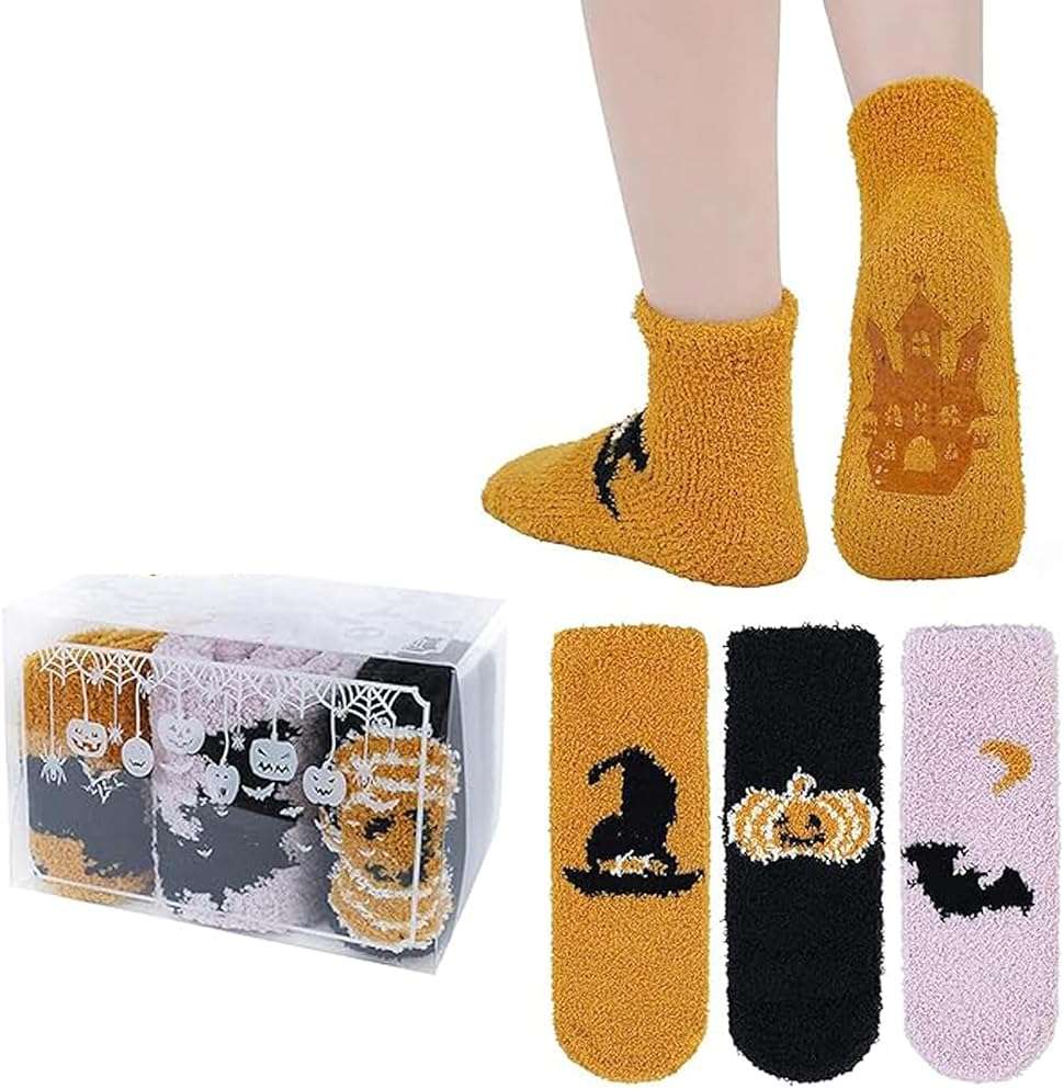 Zando Warm Fuzzy Socks with Grips Grippy Hospital Socks-Gripper Slipper No Slip Anti Slip for Home, Hospital, Yoga - Image 1