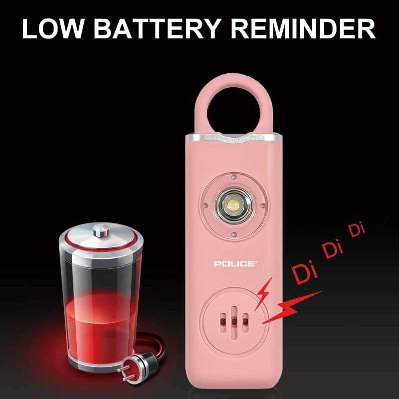 Police Personal Safety Alarm 130dB Rechargeable Emergency Self Defense Keychain with LED Flashlight & SOS for Women, Men, Kids & Seniors, Pink - Image 7