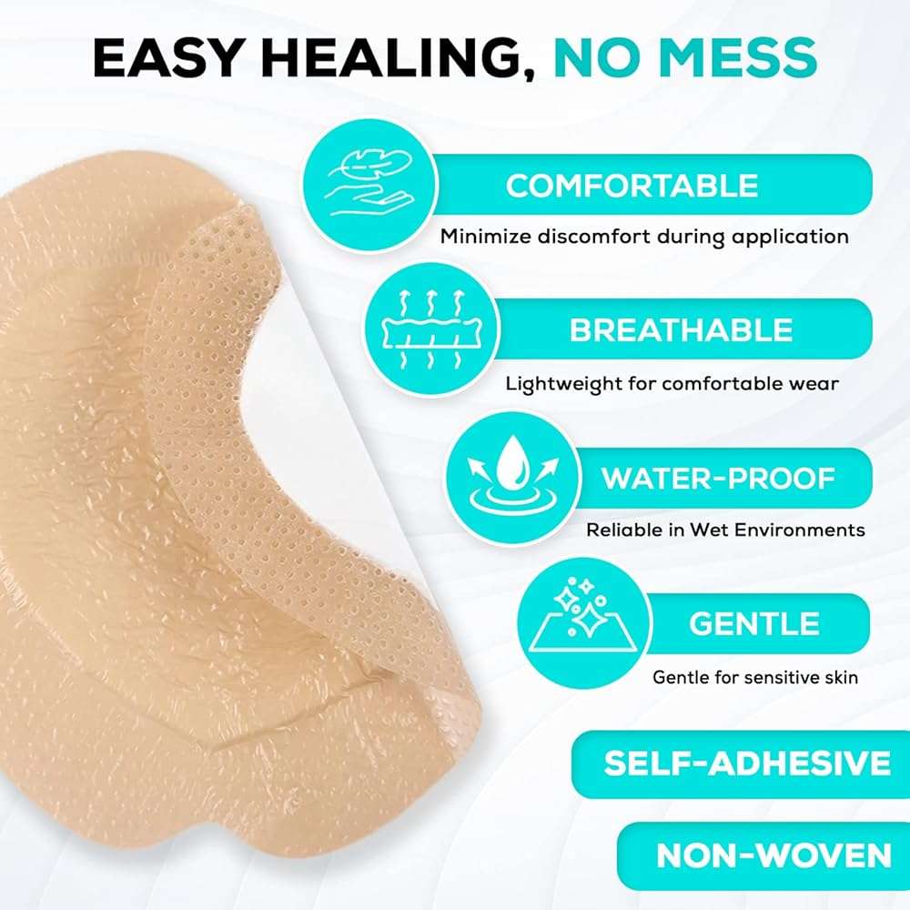 MedVance Sacral Foam Dressing, Bed Sore Bandages, Bordered Silicone Sacral Dressing, Sacrum Silicone Foam Dressing with Border, Size 7"x 7", Box of 10 dressings - Image 5