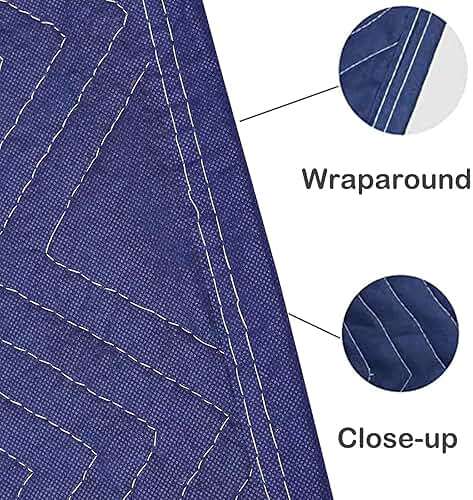 PONGHEI 2 Moving Blankets 40"x 72" Heavy Duty Packing Blankets for Moving Shipping Thick Furniture Wrapping for Moving Supplies Professional Quilted Shipping Blankets - Image 3