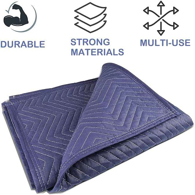 PONGHEI 2 Moving Blankets 40"x 72" Heavy Duty Packing Blankets for Moving Shipping Thick Furniture Wrapping for Moving Supplies Professional Quilted Shipping Blankets - Image 4