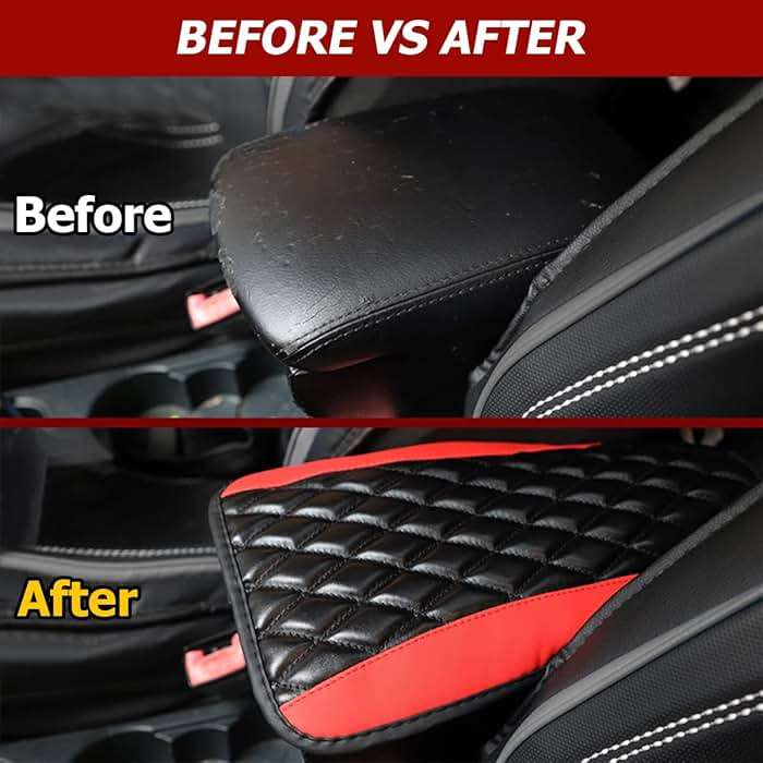 Moly Magnolia Car Center Console Cushion Pad, Universal Leather Waterproof Armrest Seat Box Cover Protector,Comfortable Car Decor Accessories Fit for Most Cars, Vehicles, SUVs (Red) - Image 6