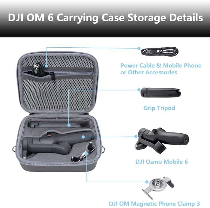 Flyekist Travel Case for DJI OM 6 - Portable Storage Bag Hardshell Carrying Case Fits DJI Osmo Mobile 6 Smartphone Gimbal Stabilizer and Accessories(Grey) - Image 4