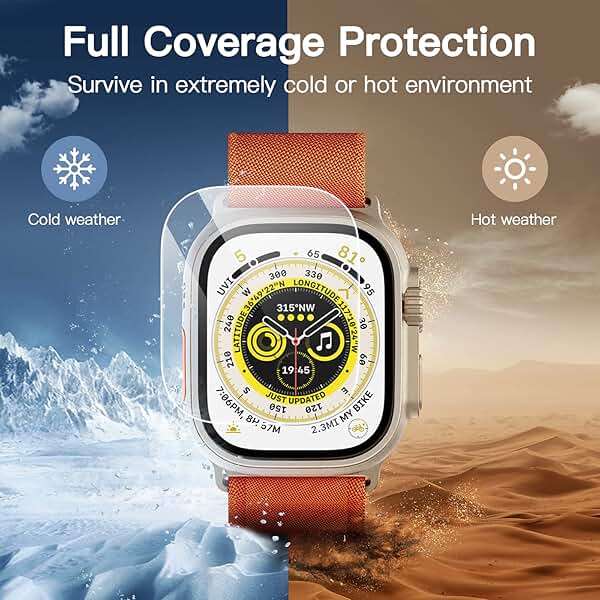 JETech Screen Protector for Apple Watch Ultra 3/2/1 49mm, Tempered Glass, HD Clear, 3 Pack - Image 3