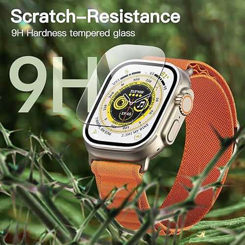 JETech Screen Protector for Apple Watch Ultra 3/2/1 49mm, Tempered Glass, HD Clear, 3 Pack - Image 4