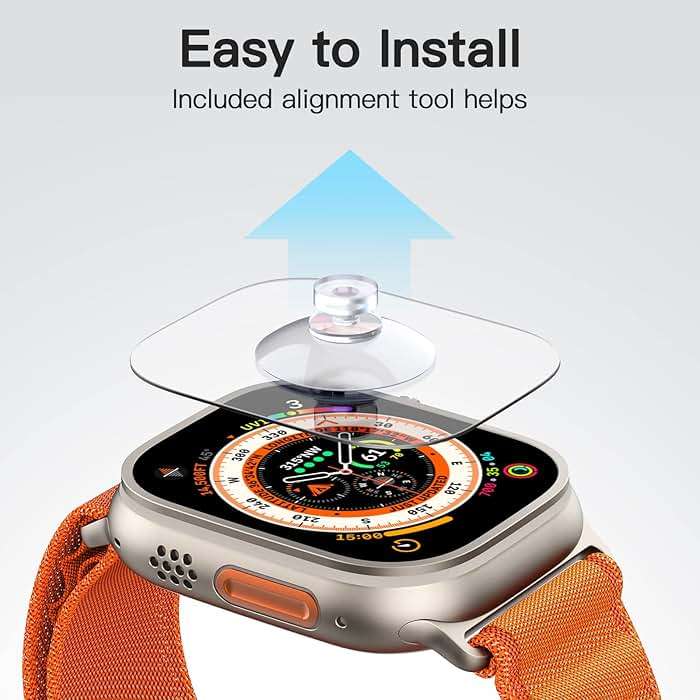 JETech Screen Protector for Apple Watch Ultra 3/2/1 49mm, Tempered Glass, HD Clear, 3 Pack - Image 8