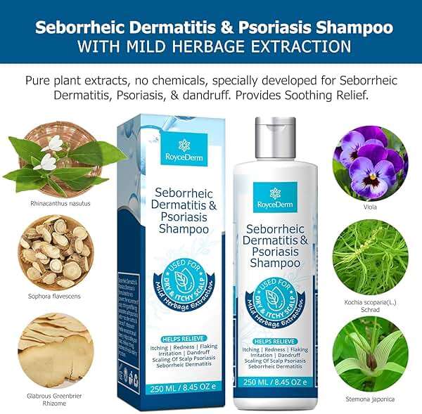 Roycederm Seborrheic Dermatitis & Psoriasis Shampoo for Dandruff - Helps Relieve Itching, Flaking & Scaling, Dry Itchy Scalp - Image 3