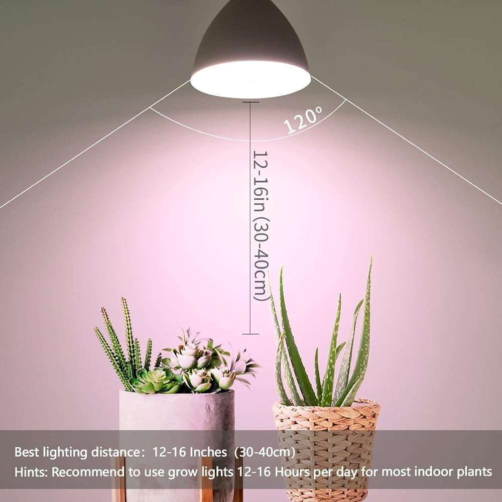Necgemlex Smart LED Grow Light Bulbs with Remote Controller, Sun Mode, Built-in Daily Auto Timer, 4500K, A21/A70 E26/E27 9W Dimmable Full Spectrum Grow Bulbs for Indoor Plants, 2 Pack - Image 5