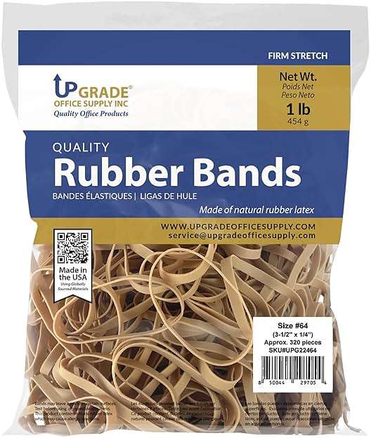Upgrade Office Supply UPG22464 Rubber Bands, Size #64 (3-1/2 in x 1/4 in), 320 Bands, 1 lb Bag, USA - Image 3