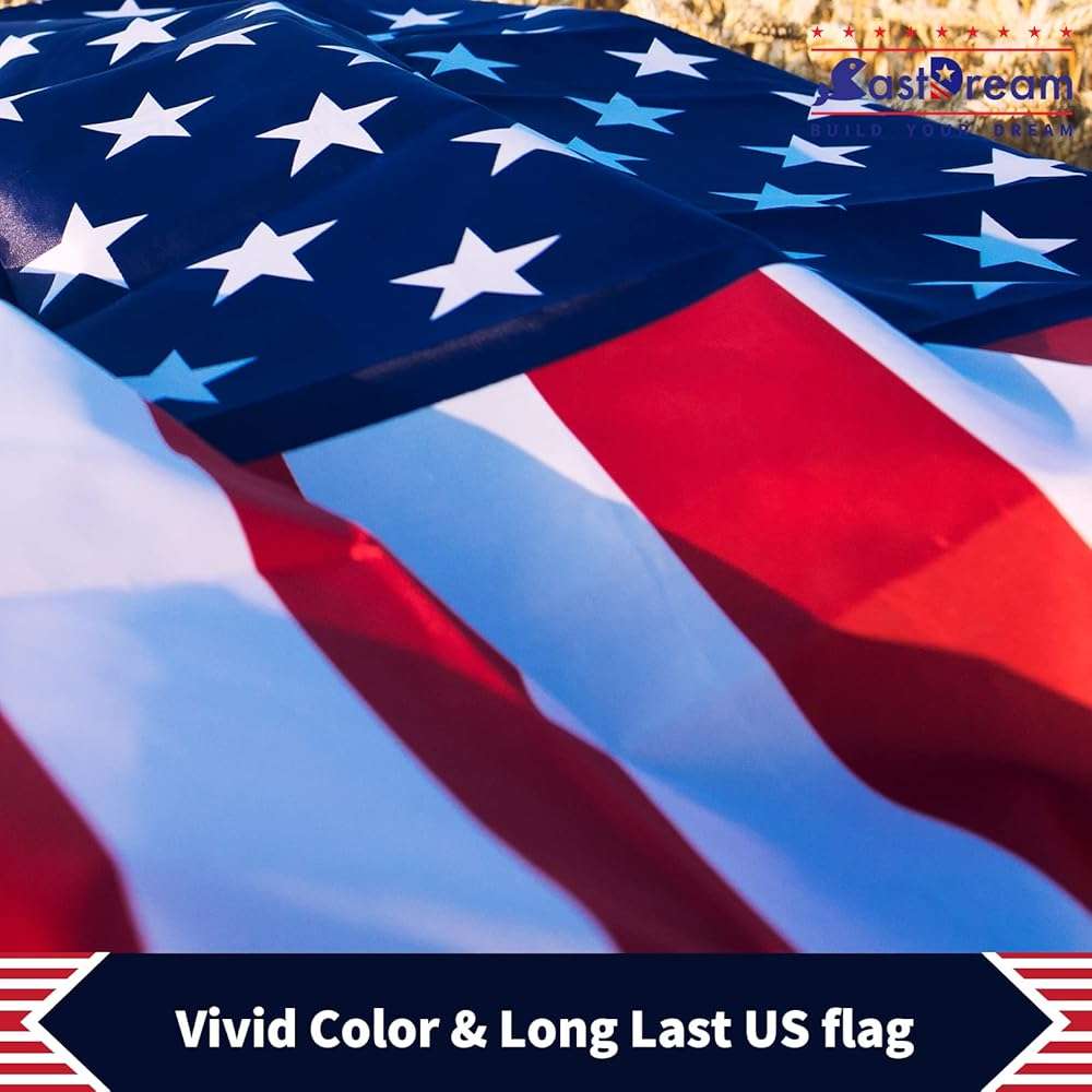 CASTDREAM American US Flag 3x5, 2 Pack Vibrant Color & Fade Resistant US Flags for Outside 3x5 ft Flags Double Stitched Long Lasting Polyester with Durable Brass Grommets USA Flag - Image 5