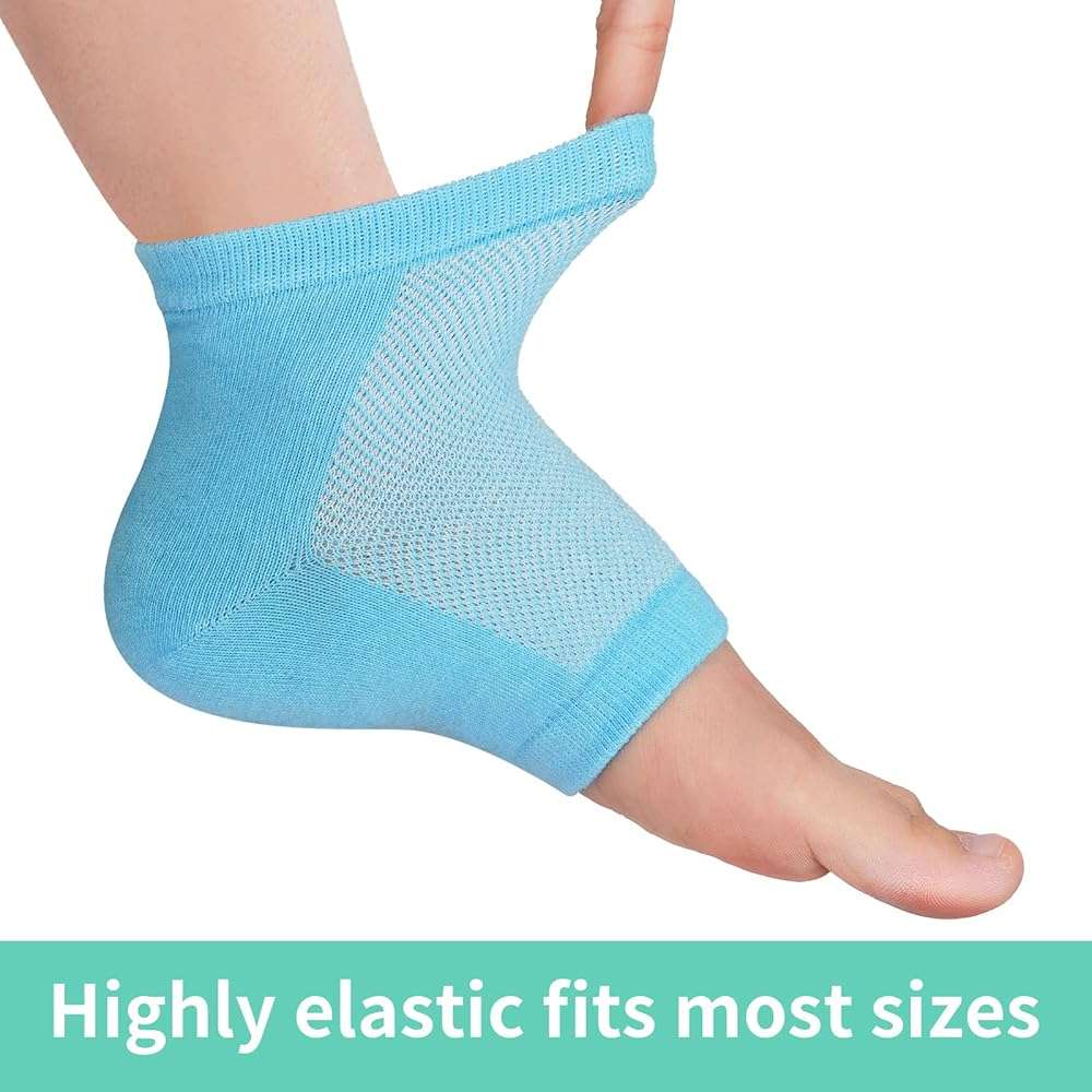 Vaincre Gel Moisturizing Heel Socks for Dry Cracked Feet Women, 4 Pairs Foot Care Spa Moisture Toeless Socks for Cracked Heel Repair Treatment Overnight (Regular) - Image 4