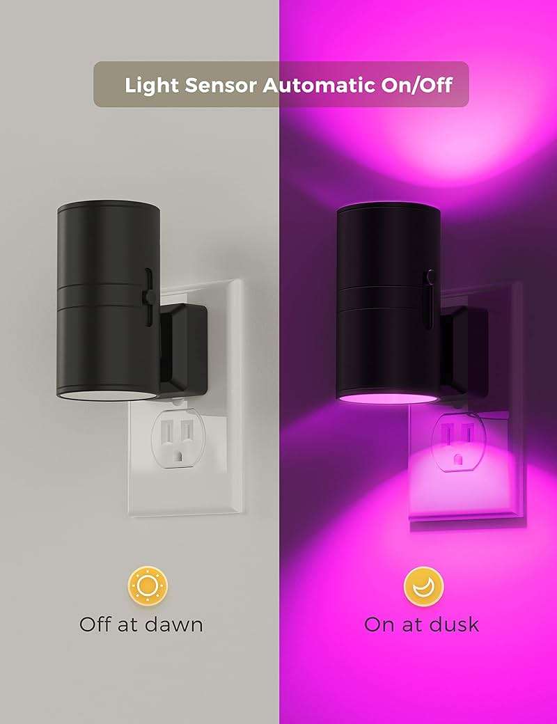L LOHAS LED Night Light, Night Lights Plug into Wall, Color Changing Nightlight RGB with Light Sensor, Home Decor for Kids Gifts, Halloween, Christmas, Holiday, Hallway Bedroom Kids’ Room, 2 Pack - Image 4