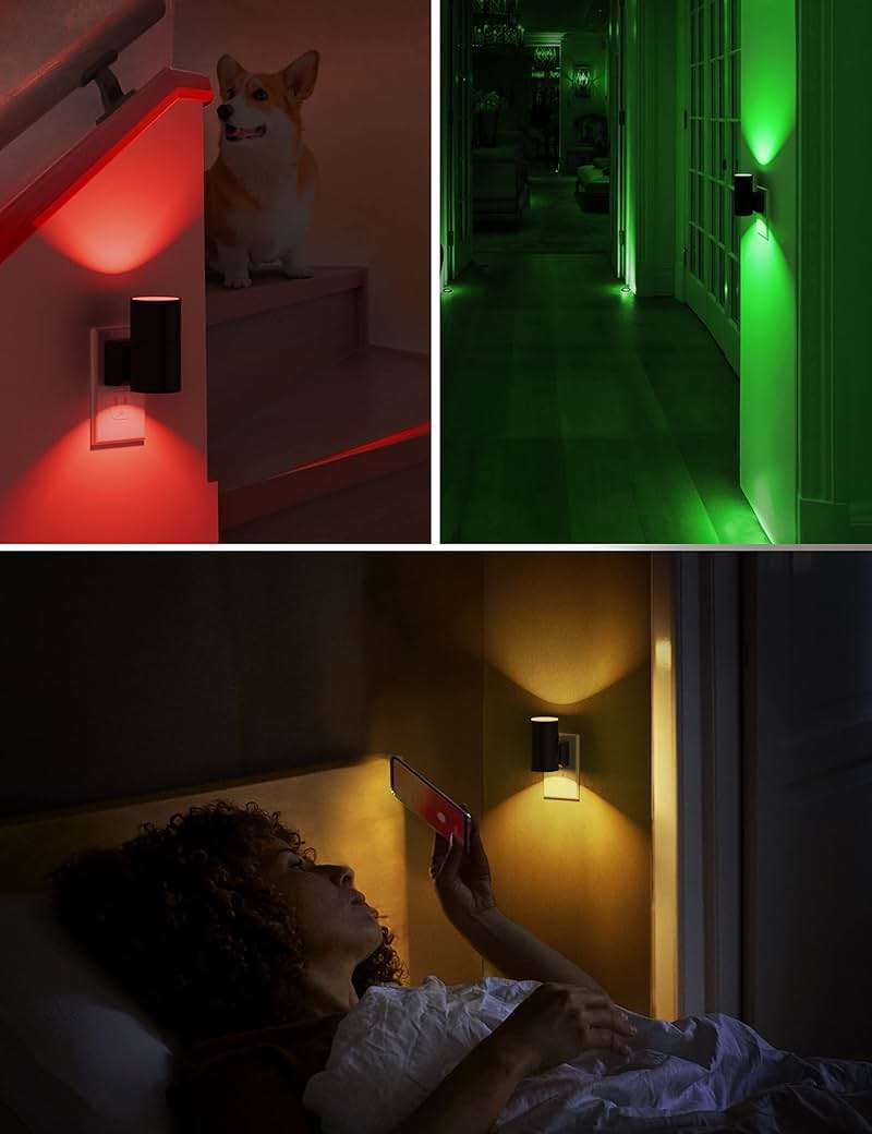 L LOHAS LED Night Light, Night Lights Plug into Wall, Color Changing Nightlight RGB with Light Sensor, Home Decor for Kids Gifts, Halloween, Christmas, Holiday, Hallway Bedroom Kids’ Room, 2 Pack - Image 5