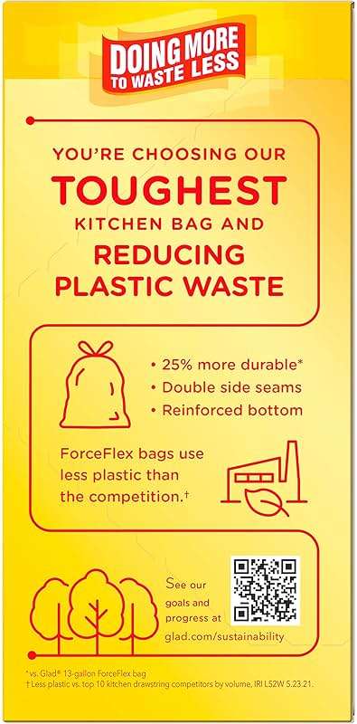 Glad Tall Kitchen Trash Bags 13 Gallon, MaxStrength Cherry Blossom Garbage Bags, Odorshield with Drawstring, 34 Count - Image 11