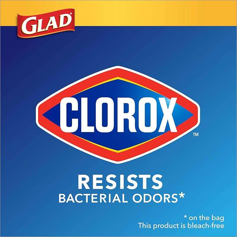 Glad Medium Trash Bags, 8 Gallon, Lemon Fresh Bleach Garbage Bags, Resists Bacterial Odors with Drawstring, 26 Count - Image 2