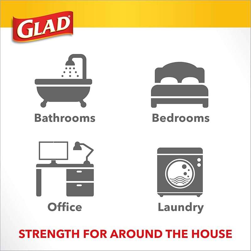 Glad Medium Trash Bags, 8 Gallon, Lemon Fresh Bleach Garbage Bags, Resists Bacterial Odors with Drawstring, 26 Count - Image 5