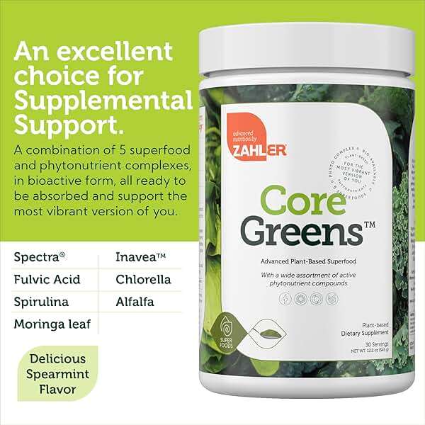 Zahler Core Greens Powder Nutrition Supplements - Superfood Powder - Super Green Juice & Smoothie Mix - Phytonutrient Rich with Spirulina, Chlorophyll & More - Kosher Superfood - Image 5