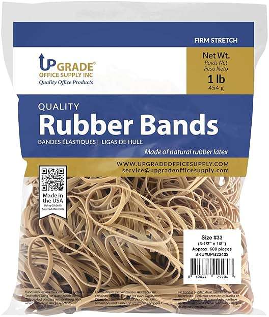 Upgrade Office Supply Rubber Bands, Size 33, 3-1/2 x 1/8 in, 600 Count, 1 lb Bag USA - Image 4