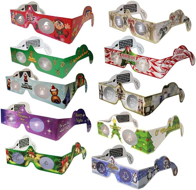 Christmas 3D Glasses - Holiday Eyes (R) - New for 2025-10 Glasses, Exclusively featuring the Nutcracker, Penguin, Teddy Bear, Candy Cane, Elf, Christmas Tree, plus more. - Image 1