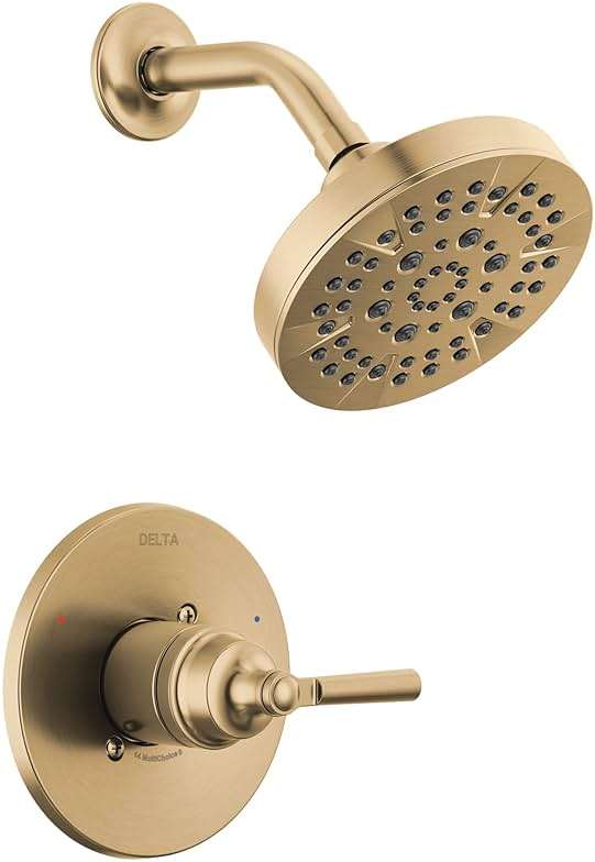 Delta Saylor 14 Series 5-Setting Shower Faucet Set, Brushed Gold Shower Head and Handle Set, Valve Trim Kit, Champagne Bronze T14235-CZ (Valve Not Included) - Image 1