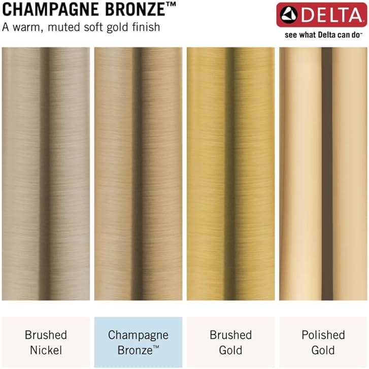 Delta Saylor 14 Series 5-Setting Shower Faucet Set, Brushed Gold Shower Head and Handle Set, Valve Trim Kit, Champagne Bronze T14235-CZ (Valve Not Included) - Image 4