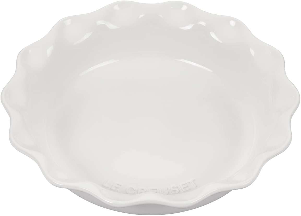 Le Creuset Stoneware 9" Heritage Pie Dish, White - Image 1