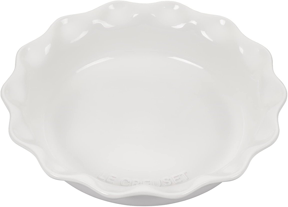 Le Creuset Stoneware 9" Heritage Pie Dish, White - Product Image