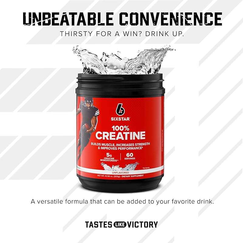 Six Star 100% Creatine Monohydrate Powder - Unflavored Micronized Creatine Monohydrate Supplement for Workout Performance, Muscle Building & Strength - Creatine Powder for Women & Men - 60 Servings - Image 6