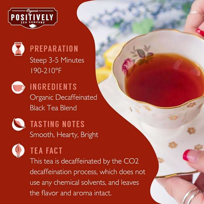 Organic Positively Tea Company, Decaf English Breakfast Black Tea Bags, 20 Count - Image 2